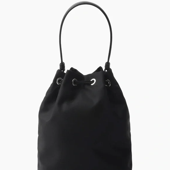 Prada Black Re-Nylon Embroidered Mini Bucket Bag - Picture 4 of 9